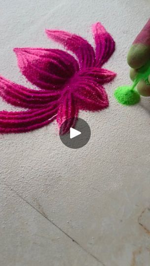 Navratri Special Rangoli, Rangoli Lotus, Colour Rangoli, Lotus Rangoli, Rangoli Colours, Special Rangoli, Lotus Art, Navratri Special, Pink Colour