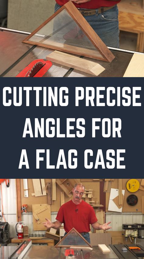 One of the most inspired and patriotic projects that a woodworker can build is a flag case. Building a flag display case primarily involves standard cabinetmaking tools and skills, but how on earth do you cut those sharp miters on the base? Flag Display Case, Advanced Woodworking Plans, Patriotic Projects, Woodworking Kits, Flag Display, Wood Crafting Tools, Woodworking Project Plans, Woodworking Books, Small Woodworking Projects