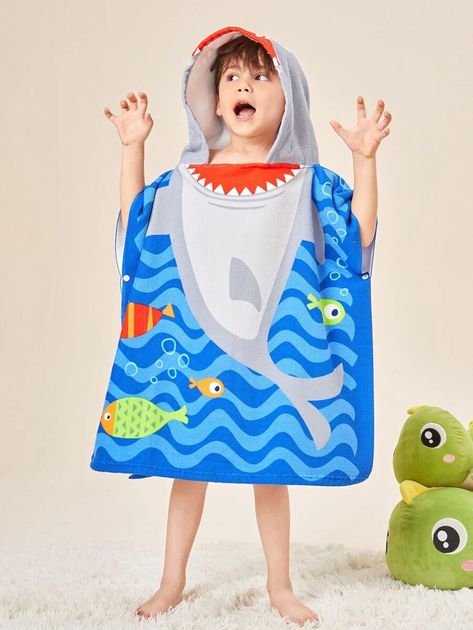 Kids Shark Design Bath Towel | SHEIN South Africa Shark Design, Towels Kids, Gray Towels, Blue Towels, Kids Bath, Bathroom Kids, Towels Design, Bath Design, Blue Fabric