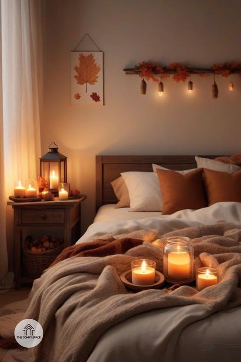 Cuarto Aesthetic, Autumn Bedroom, Fall Bedroom Decor, Cozy Fall Bedroom, House Aesthetic, Fall Bedroom, Cute Room Ideas, Fall Inspo, Dream Rooms