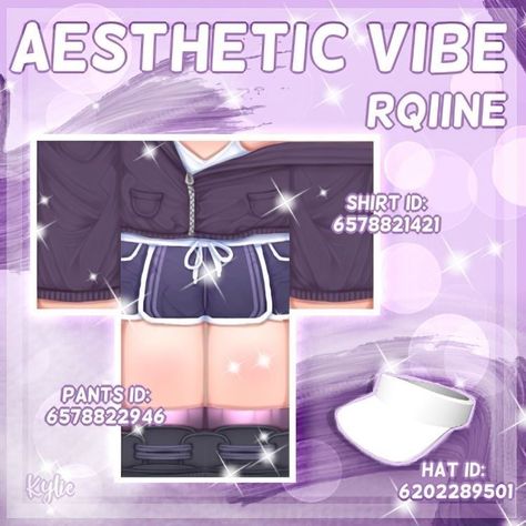 Purple Roblox Outfits, Kuromi Outfit, Roblox Sets, Bloxburg Clothes, Bloxburg Outfits, Brown Hair Roblox, Clothing Codes, Blocksburg Outfit Codes￼, School Decal