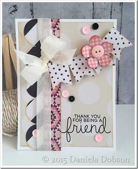 Thank You Friend by Daniela Dobson---FREE CUT FILE!! Artsy Cards, Friend Cards, Paper Embellishments, Silhouette Cards, Technique Tuesday, Thank You Friend, Paper Stuff, Hello Cards, Card Making Crafts