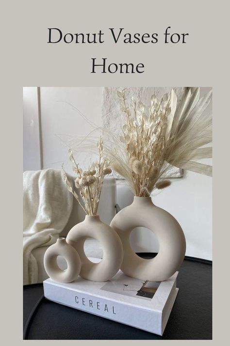 Best vase for your interior 2023 White Vase Decor, Pampas Flower, Donut Vase, Nordic Boho, Vase Deco, Boho Vase, Table Party, Vase Modern, Donut Shape