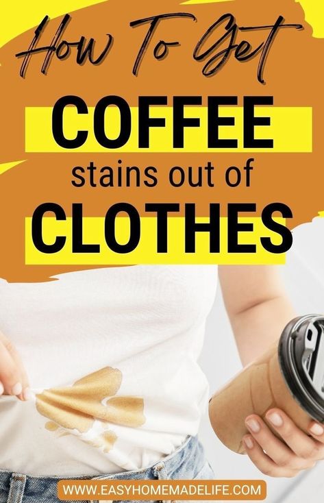 It’s important to learn how to get coffee stains out of clothes even if you don't drink coffee. As the primary person doing laundry in our household, I have had to remove different types of stains, from my husband’s and kids’ clothing plenty of times. Dealing with coffee stains on clothes can be frustrating, but don’t worry – removing them is actually quite easy! For more cleaning tips plus family-friendly recipes, visit the Easy Homemade Life blog. Coffee Stains Out Of Clothes, Stains Out Of Clothes, Homemade Stain Removers, Stain Remover Clothes, Coffee Stain Removal, Oxygen Bleach, Homemade Cleaning Supplies, Stain On Clothes, Coffee Stain