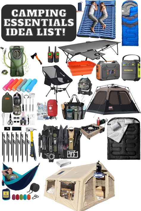 🌲🏕️ Take your outdoor adventures to the next level with our curated Camping Essentials idea list! 🌟 Gear up and embrace nature with confidence, as our handpicked selection of top-quality equipment ensures you're well-prepared for any camping excursion. 🌅✨ Get ready to embark on incredible escapades and discover the true bliss of outdoor living! 🌳🌙 #CampingEssentials #OutdoorAdventure #WildernessWonderland *Contains affiliate link Camping Essentials For Women, Camping Setup Ideas, Camp Equipment, Camping Equipment Storage, Weekend Packing List, Camping Gear Gadgets, Camping Essentials List, Cozy Camping, Outdoor Adventure Gear