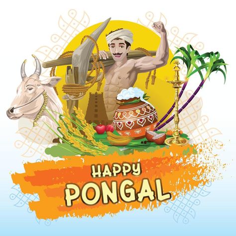 Happy Pongal In Tamil, Pongal Festival Images, Pongal In Tamil, Pongal Greetings, Pongal Images, Tamil Greetings, Happy Pongal Wishes, Pongal Celebration, Festival Paint