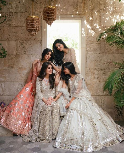 Sisters Photography Poses Indian, Bride And Bridesmaid Pictures, Abhinav Mishra, Bridesmaid Poses, Bridesmaid Pictures, Bridesmaid Photoshoot, Indian Wedding Poses, Wedding Glam, Sister Poses