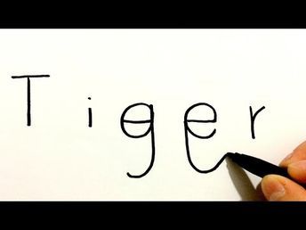 How to draw a Tiger with the word 'Tiger' | Drawing tutorial - YouTube Drawing Tiger Easy, Cute Tiger Drawing Easy, How To Draw A Tiger, Simple Tiger Drawing, Tiger Drawing Easy, Tiger Drawing For Kids, Tiger Drawing Tutorial, Easy Tiger Drawing, Draw A Tiger