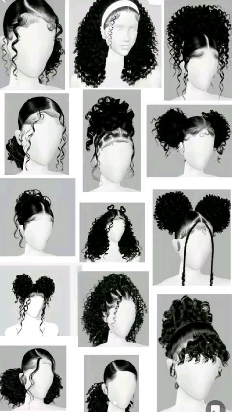 Natural Hoco Hairstyles, Hairstyles With Curled Hair, Office Food, Perfect Curly Hair, Quick Curly Hairstyles, Curly Hair Style, Parting Hair, Hairstyle Examples, Short Box Braids Hairstyles