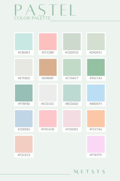 Milky Pastel Color Palette, Spring Pastel Palette, Pastel Colour Room, Pastel Palette Colour Schemes, Pantone Aesthetic Color Palettes, Google Calendar Colors, Pallete Color Pastel, Pastel Color Codes, Aesthetic Color Schemes