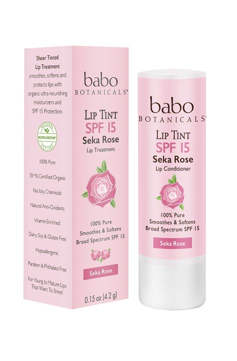 For young to mature lips that want to shine! Innovative sheer lip tint SPF 15. Non-nano zinc oxide and titanium dioxide; Smoothes, softens and conditions lips; Enriched with Babo's Nutri-Soothe™ Complex, rich in anti-oxidants & vitamins. Babo Botanicals, Anti Oxidants, Lip Conditioner, Plant Based Skincare, Tinted Spf, Organic Lip Balm, Suncare, Titanium Dioxide, Zinc Oxide