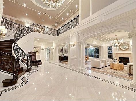 Mansion Bedroom, Marble Floors, Marble Flooring, Mansion Interior, Dream House Rooms, Luxury Homes Dream Houses, Luxury House Designs, Spiral Staircase, Entry Way