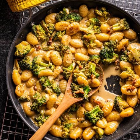 Creamy Skillet Gnocchi with Broccoli and Pancetta | America's Test Kitchen Recipe Skillet Gnocchi Recipes, Gnocchi With Broccoli, Skillet Gnocchi, Pork Pasta, Parmesan Cream Sauce, Cooking App, America's Test Kitchen Recipes, Gnocchi Recipes, Kitchen Recipe