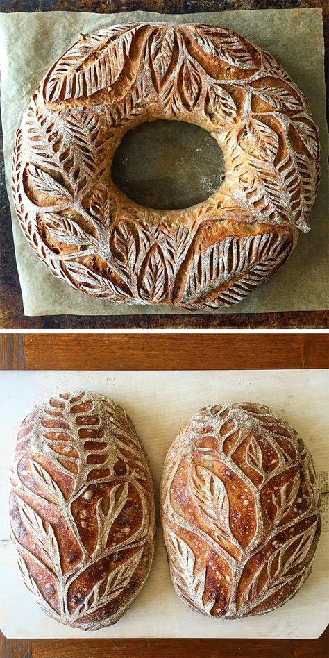 Bread Scoring Patterns, Bread Scoring, Paleo Bread, Bread Art, Types Of Bread, Sourdough Recipes, Crusty Bread, Bread Recipes Homemade, Artisan Bread