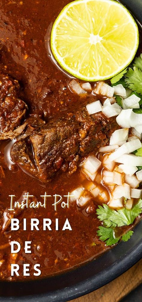 Fast Cooker Recipes Instant Pot, Instant Pot Beef Cheeks Recipe, Barboca Beef Instant Pot, Beef Birria Pasta, Ip Birria Tacos, Instapot Beef Shank Recipe, Instapot Meat Recipe, Stew Meat Tacos Instant Pot, Comfort Food Instant Pot