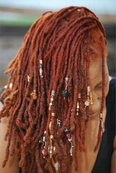 Ginger Locs Dreadlock Styles, Natural Styles, Hippies, Colored Dreads, Dread Head, Wool Dreads, Dreadlock Accessories, Beautiful Dreadlocks, Loc Jewelry