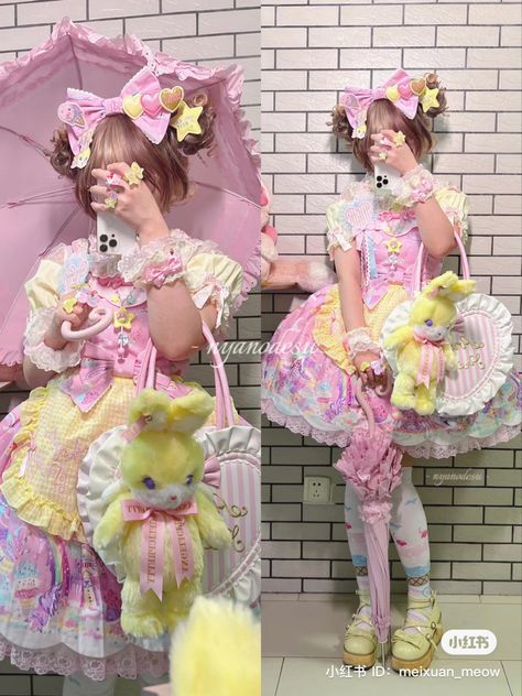 Fluffy Pink Outfit, Pink Aesthetic Fits, Party Kei Aesthetic, Decora Aesthetic Outfits, Candycore Outfits, Candycore Aesthetic Outfits, Harajuku Food, Pop Kei Fashion, Led Outfit