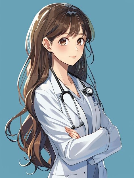 Anime Doctor Aesthetic, Anime Doctor Woman, Doctor Aesthetic Female Doctor Aesthetic, Anime Female Doctor, Women Doctor Aesthetic, Anime Doctor Drawing, Female Doctor Art, Female Doctor Aesthetic Medical, Female Doctor Aesthetic