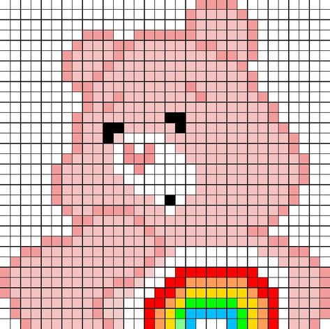 Care Bear Pixel Art Grid, Pixel Art 30x30 Grid, Funny Pixel Art Grid, 32 X 32 Pixel Art Grid, Care Bear Pixel Art, Tapestry Crochet Patterns Charts Free, 32x32 Pixel Art Grid, Stitch Teddy, Pixel Grid