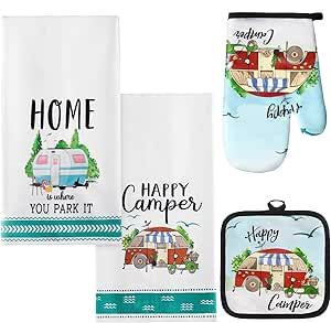 Camper Pot Holders Patterns, Rv Dishes, Camping Oven, Camping Dishes, Camper Kitchen, Rv Kitchen, Camping Towel, Camping Humor, Travel Towel