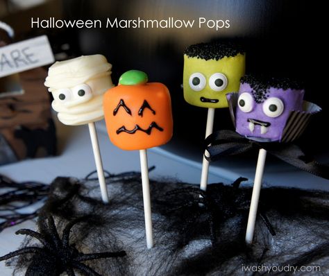 Halloween Marshmallow Pops Halloween Fundraiser, Pasteles Halloween, Creepy Halloween Food, Dulces Halloween, Halloween Party Treats, Halloween Cake Pops, Halloween Food Treats, Festival Ideas, Marshmallow Treats