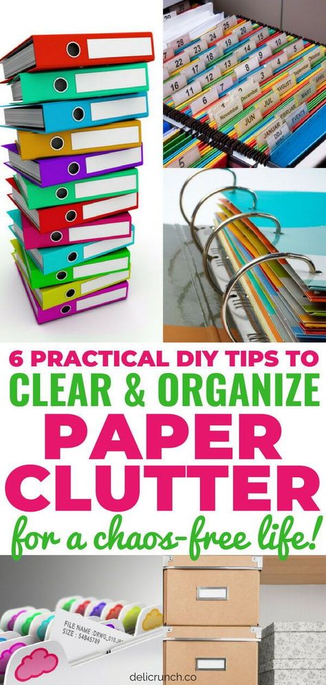 How to get rid of and deal with paper clutter? Eliminate and organize paper clutter with these DIY paper clutter organization tips and solutions! Effective organization filing system and hacks for the office, kitchen, school and life in general! Whether you want it in a binder or digital, I got you covered! #declutter #organization #diy #home #housecleaning #lifehacks #hacks #tips Organisation, Paper Clutter Solutions, Paper Clutter Organization, Decluttering Hacks, Clutter Solutions, Diy Organizing, Organizing Paperwork, Diy Bathroom Storage, Bathroom Organization Diy