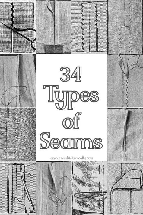 Types Of Seams, Free Sewing Tutorials, Clothing Construction, Fashion Terminology, Corset Sewing, Historical Patterns, Historical Sewing, Victorian Accessories, Garment Construction