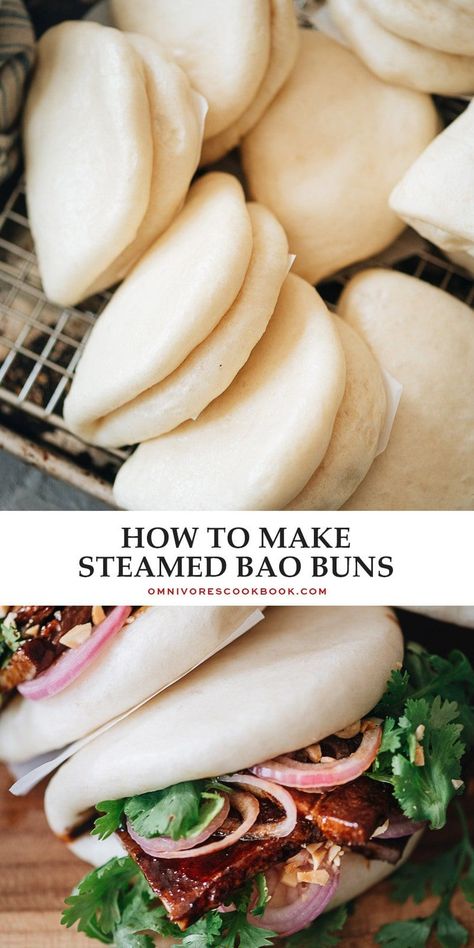 Dumplings Receta, Steamed Bao Buns, Koreansk Mat, Making Sandwiches, Steamed Bao, Gua Bao, Food Sandwiches, Bao Buns, Bun Recipe