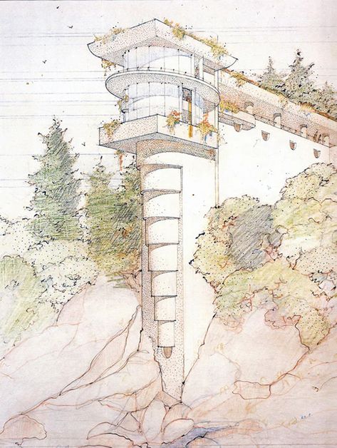 Croquis, Norman Foster, Frank Lloyd Wright Drawings, Croquis Architecture, Architecture Art Nouveau, Frank Lloyd Wright Architecture, Frank Lloyd Wright Buildings, Frank Lloyd Wright Design, Architecture Collection