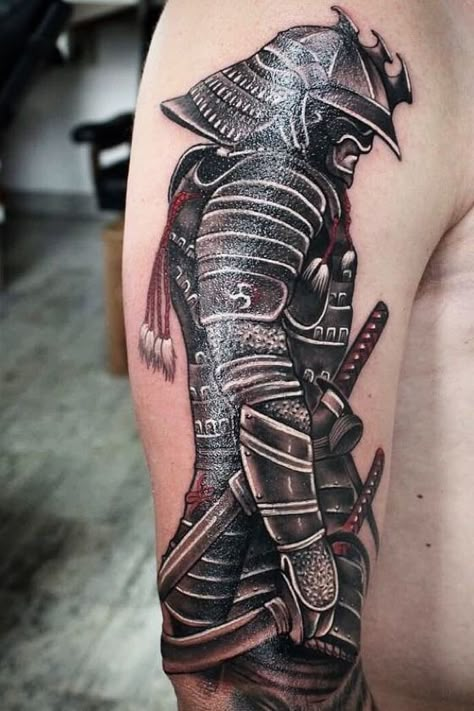 Shogun Tattoo, Ninja Tattoo, Japanese Warrior Tattoo, Samurai Tattoo Sleeve, Warrior Tattoo Sleeve, Samurai Warrior Tattoo, Samurai Tattoo Design, Dengeki Daisy, Man Tattoo