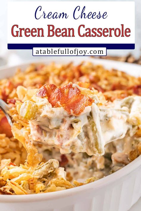 Green Bean Casserole with Cream Cheese, creamy and delicious green been casserole that everyone will love! The perfect side dish for dinner and the holidays!