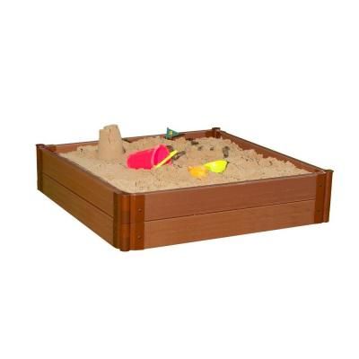 4' x 4' sandbox Backyard Play Equipment, Wooden Sandbox, Starter Garden, Diy Sandbox, Landscape Edging, Backyard Play, Play Equipment, Play Space, Swing Set