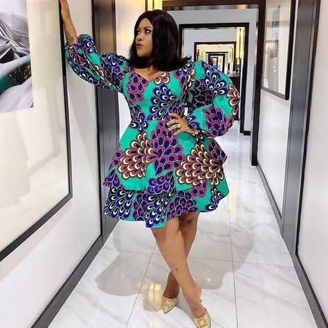 Beautiful Ankara Aso Ebi dress for any occasion #Ankara #AsoEbi #fashionstyle Short Ankara Gowns Style, Unique Ankara Styles, Styles Ankara, Trendy Ankara Styles, Ankara Short Gown Styles, African Designs, Ankara Dress Styles, Fashion Traditional, Ankara Gowns