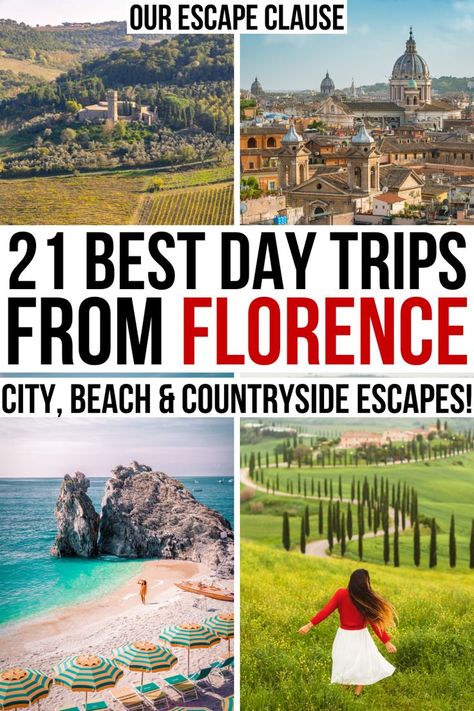 Looking for the absolute best day trips from Florence? From hilltop villages in Tuscany to vineyards to beach towns, we've rounded up the best Florence day trips here!  where to go in tuscany | places to visit in tuscany | day tours from florence italy | florence italy day trips | florence travel | florence italy travel | tuscany travel | tuscany vacation | trip to tuscany | things to do in tuscany italy | what to do in tuscany italy | beaches near florence | tuscany itinerary Day Trips From Florence Italy, Day Trips From Florence, Tuscany Itinerary, Tuscany Vacation, Travel Tuscany, Florence Italy Travel, Italy Destinations, Italy Beaches, Florence Travel