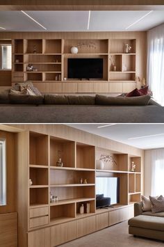 Custom Built In Cabinets Living Room, Tv Room Cabinets Built Ins, Wall Of Shelves With Tv, Built In Tv Cabinets Living Room, Tv Wall Design With Storage, Wall Units Living Room Built Ins, Tv In Cabinet, Tv Wall With Shelves, Built In Shelves Living Room With Tv