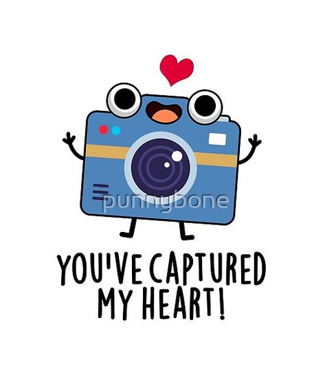 You've Captured My Heart Funny Camera Pun features a cute camera. Perfect pun gift for family and friends who love cute photography camera puns. Photography Puns, Heart Puns, Cheesy Puns, Punny Cards, Cute Camera, Love Puns, Love Doodles, Cute Puns, Pun Card