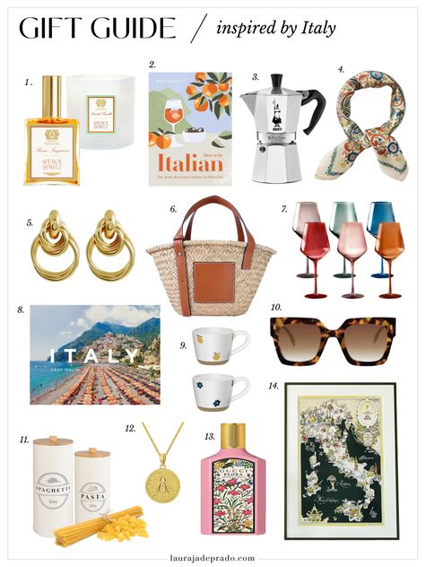 Gift Ideas Inspired by Italy Italy Inspired Gifts, Italy Themed Gift Basket, Italian Gift Ideas, 2024 Gift Ideas, Italian Gift Basket Ideas, Italy Gift Basket, Amazon Gifts For Women, Italy Gift Ideas, Gifts From Italy