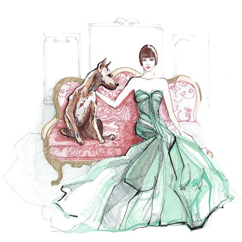 Coco Rocha for Zac Posen on Behance by Melique Street Róisín Murphy, Elite Model Management, Universal Pictures, Zac Posen, Vogue Italia, Creative Process, Fashion Illustration, Aurora Sleeping Beauty, Coco