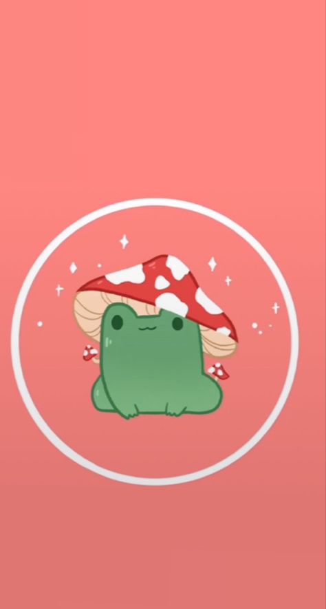 Mushroom Frog Wallpaper, Cute Frog Wallpaper, Duck Wallpapers, Frog On A Mushroom, Frog With Mushroom Hat, Phone Asthetic, Dino Wallpaper, Umbrella Cartoon, Frog Aesthetic