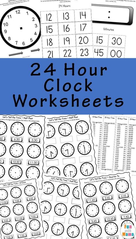 Montessori, Kindergarten Telling Time, Clock Worksheets, Telling Time Worksheets, How To Tell Time, Free Homeschool Printables, Homeschool Worksheets, Time Worksheets, Teaching Time