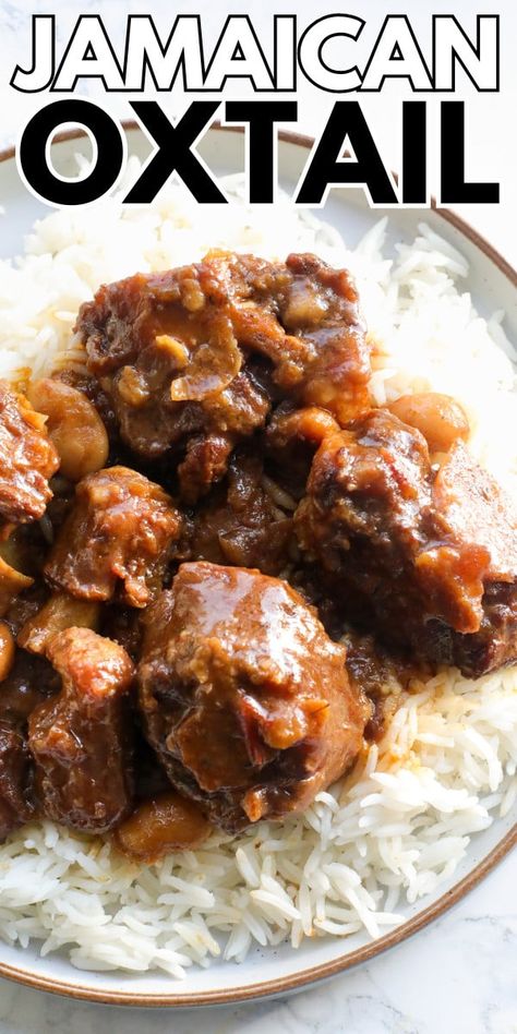 Easy Jamaican Oxtail Recipe - Sims Home Kitchen Crockpot Oxtails, Oxtail Recipes Crockpot, Oxtail Recipes Easy, Oxtails Recipe, Jamaican Oxtail Stew, Cooking Oxtails, Sims Home, Oxtail Recipe, Jamaican Oxtail