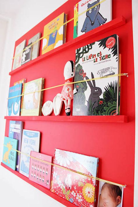 Fun and Simple Projects for Kids' Rooms | Handmade Charlotte Diy Bookshelf Kids, Organize Pantry, Mini Loft, Handmade Charlotte, Frugal Family, Kids Rooms Diy, Bungee Cords, Bookshelves Kids, Bookshelves Diy