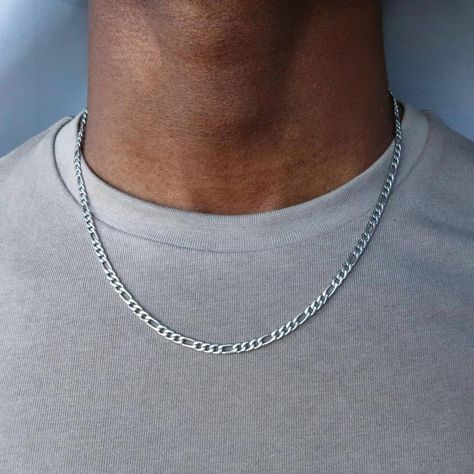 Steel Man chain Stainless steel Figaro necklace stainless | Etsy Figaro Chain Men, Male Accessories, Guy Fits, Formal Men, Figaro Necklace, Grunge Jewelry, Silver Chain For Men, Figaro Chain Necklace, Mens Silver Necklace