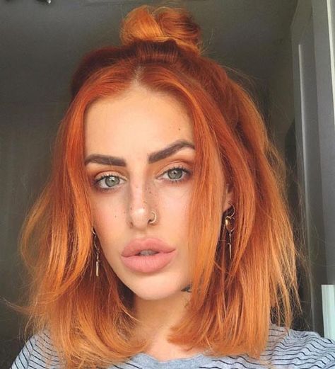 Grunge Hairstyles 8 Balayage, Short Copper Hair, Bright Copper Hair, Warm Blonde Hair, Red Hair Inspiration, Cinnamon Hair, Amber Hair, Short Red Hair, Red Hair Inspo