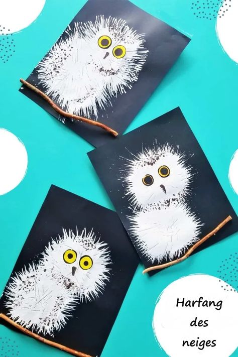 Owl Crafts Preschool, Snowy Owl Craft, Snowy Owl Art, Winter Animal Crafts, Winter Science Activities, January Crafts, Winter Preschool, Owl Crafts, Winter Crafts For Kids