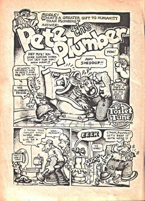 Zap Comics, R Crumb, Underground Comix, Robert Crumb, Comic Books Art, Graphic Illustration, Plumbing, Vintage World Maps, Photo Galleries