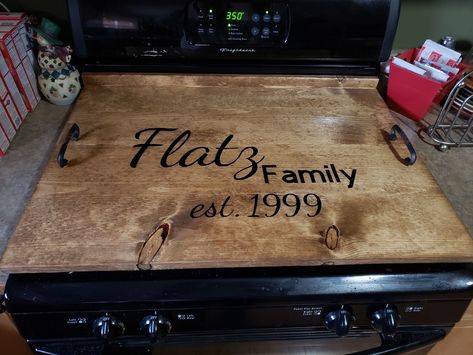 Personalized and many different designs available! Gas Stove Top Covers, Electric Stove Top Covers, Wooden Stove Top Covers, Wooden Stove, Custom Sinks, Sink Cover, Gas Stove Top, Kitchen Storage Space, Noodle Board