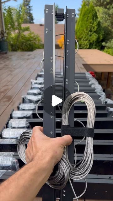 BYOT Brent on Instagram: "Fastest Railing Ever Installed?! #innovation #railing #construction #sponsored #deckbuilding" Steel Railing Design, Stainless Steel Cable Railing, Minimalist Bloxburg, Diy Outdoor Seating, Cable Railing Systems, Outdoor Restaurant Design, Tiny House Layout, Back Deck Decorating, Small Deck Decorating Ideas