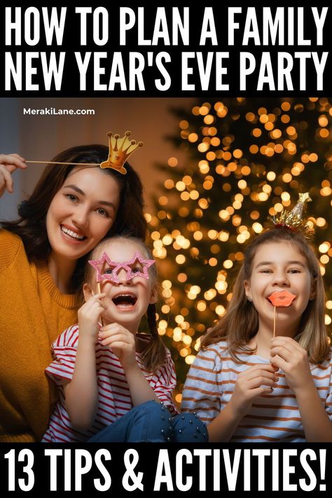 8 Fun and Easy New Years Eve Party Ideas for Families | We all have our own family Christmas traditions, but what about NYE? While the night may look a different once kids enter the picture, there are tons of things you can do to make it special and memorable. Whether you keep it small or invite friends and family, you can go all in with a specific theme and special foods and activities, or you can keep it simple with a family game night. Click for our best tips and ideas to inspire you! Nye Traditions With Kids, Nye Activities, Nye Traditions, New Years With Kids, New Years Eve Party Ideas, Family New Years Eve, New Years Eve Traditions, Kids New Years Eve, New Years Traditions