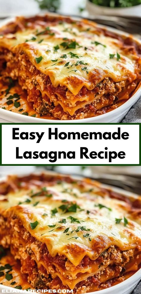 Love making lasagnas? This Easy Homemade Lasagna Recipe is perfect for you! One of the best lasagna recipes, it’s an ideal choice for any lasagna dinner, offering perfectly baked layers of flavor. Lasagna Ideas, Easy Homemade Lasagna, Lasagna Dinner, Homemade Lasagna Recipes, Best Lasagna Recipe, Lasagna Recipes, Easy Lasagna Recipe, Classic Lasagna, Homemade Lasagna